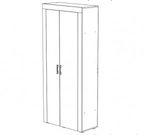 Ангара Шкаф 2-х створчатый (Графит/дуб юкон) в Пойковском - poikovskii.ok-mebel.com | фото