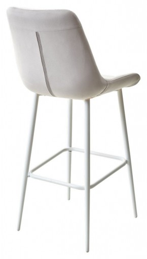 Барный стул ХОФМАН, цвет H-09 Светло-серый, велюр / белый каркас М-City в Пойковском - poikovskii.ok-mebel.com | фото 4