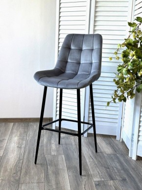 Барный стул ХОФМАН, цвет H-14 Серый, велюр / черный каркас М-City в Пойковском - poikovskii.ok-mebel.com | фото 3