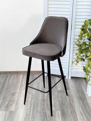 Барный стул NEPAL-BAR ГРАФИТ #14, велюр/ черный каркас (H=78cm) М-City в Пойковском - poikovskii.ok-mebel.com | фото 4