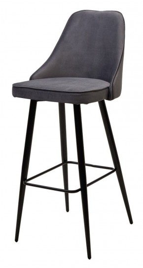 Барный стул NEPAL-BAR СЕРЫЙ #27, велюр/ черный каркас (H=78cm) М-City в Пойковском - poikovskii.ok-mebel.com | фото 1