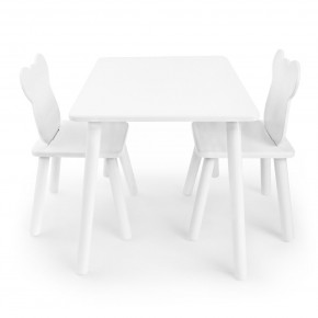 Детский комплект стол и два стула Мишка Rolti Baby с накладкой Алфавит (белая столешница/белое сиденье/белые ножки) в Пойковском - poikovskii.ok-mebel.com | фото 2