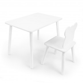 Детский комплект стол и стул «Мишка» Rolti Baby (белый/белый, массив березы/мдф) в Пойковском - poikovskii.ok-mebel.com | фото 1