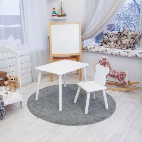 Детский комплект стол и стул «Мишка» Rolti Baby (белый/белый, массив березы/мдф) в Пойковском - poikovskii.ok-mebel.com | фото 2