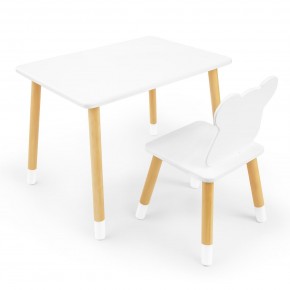 Детский комплект стол и стул «Мишка» Rolti Baby (белый/береза, массив березы/мдф) в Пойковском - poikovskii.ok-mebel.com | фото 1