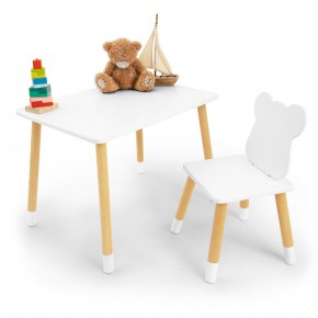 Детский комплект стол и стул «Мишка» Rolti Baby (белый/береза, массив березы/мдф) в Пойковском - poikovskii.ok-mebel.com | фото 2
