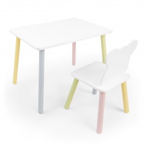 Детский комплект стол и стул «Мишка» Rolti Baby (белый/цветной, массив березы/мдф) в Пойковском - poikovskii.ok-mebel.com | фото 1