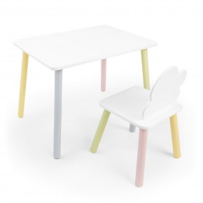 Детский комплект стол и стул «Облачко» Rolti Baby (белый/цветной, массив березы/мдф) в Пойковском - poikovskii.ok-mebel.com | фото 1