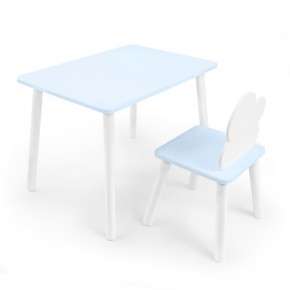 Детский комплект стол и стул «Облачко» Rolti Baby  (голубая столешница/голубое сиденье/белые ножки) в Пойковском - poikovskii.ok-mebel.com | фото 1
