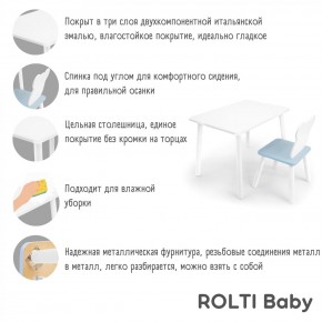 Детский комплект стол и стул «Облачко» Rolti Baby  (голубая столешница/голубое сиденье/белые ножки) в Пойковском - poikovskii.ok-mebel.com | фото 2