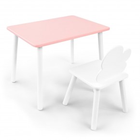 Детский комплект стол и стул «Облачко» Rolti Baby (розовый/белый, массив березы/мдф) в Пойковском - poikovskii.ok-mebel.com | фото