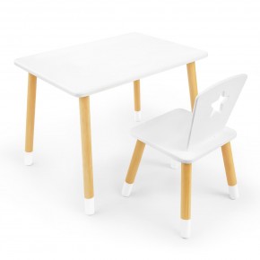 Детский комплект стол и стул «Звезда» Rolti Baby (белый/береза, массив березы/мдф) в Пойковском - poikovskii.ok-mebel.com | фото 1