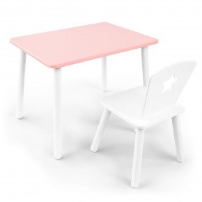 Детский комплект стол и стул «Звезда» Rolti Baby (розовый/белый, массив березы/мдф) в Пойковском - poikovskii.ok-mebel.com | фото 1