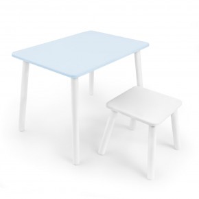 Детский комплект стол и табурет Rolti Baby (голубая столешница/белое сиденье/белые ножки) в Пойковском - poikovskii.ok-mebel.com | фото