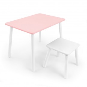 Детский комплект стол и табурет Rolti Baby (розовая столешница/белое сиденье/белые ножки) в Пойковском - poikovskii.ok-mebel.com | фото 1