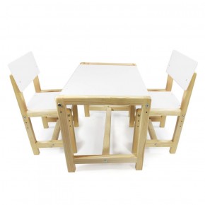 Детский растущий комплект стол и два стула  Я САМ "Лофт" (Белый, Сосна) в Пойковском - poikovskii.ok-mebel.com | фото