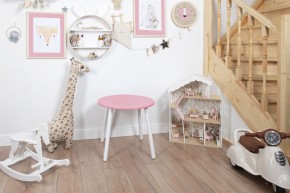 Детский стол круглый Rolti Baby (розовый/белый, массив березы/мдф) в Пойковском - poikovskii.ok-mebel.com | фото