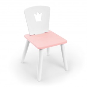 Детский стул Rolti Baby «Корона» (белый/розовый/белый, массив березы/мдф) в Пойковском - poikovskii.ok-mebel.com | фото 1