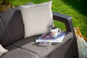 Диван пластиковый Корфу Макс (Corfu love seat max) коричневый в Пойковском - poikovskii.ok-mebel.com | фото 3