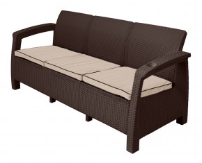 Диван Yalta Premium Sofa 3 Set (Ялта) шоколадный (+подушки под спину) в Пойковском - poikovskii.ok-mebel.com | фото