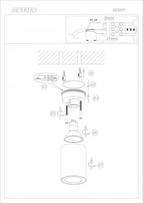 DK3007-WH Накладной светильник влагозащ., IP 44, 15 Вт, GU10, белый, алюминий в Пойковском - poikovskii.ok-mebel.com | фото 4