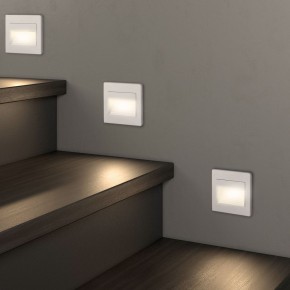 DK3050-WH Светильник встраиваемый в стену, IP 20, LED 3000, 1 Вт, белый, пластик в Пойковском - poikovskii.ok-mebel.com | фото 6