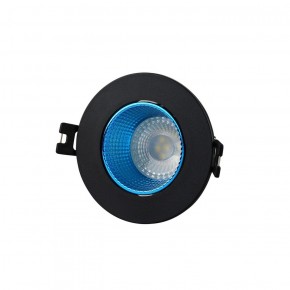 DK3061-BK+СY Встраиваемый светильник, IP 20, 10 Вт, GU5.3, LED, черный/голубой, пластик в Пойковском - poikovskii.ok-mebel.com | фото