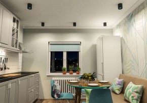 DK3090-BK+CY Светильник накладной IP 20, 10 Вт, GU5.3, LED, черный/голубой, пластик в Пойковском - poikovskii.ok-mebel.com | фото 2