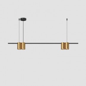 DK4061-BK+SG Подвесной светильник ORBIT, IP20, 4xGU10 LED до 15 Вт, черный + сатинированное золото, алюминий в Пойковском - poikovskii.ok-mebel.com | фото 2
