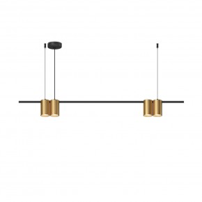 DK4061-BK+SG Подвесной светильник ORBIT, IP20, 4xGU10 LED до 15 Вт, черный + сатинированное золото, алюминий в Пойковском - poikovskii.ok-mebel.com | фото 3