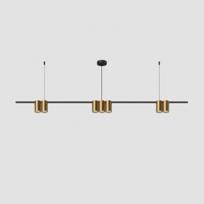 DK4063-BK+SG Подвесной светильник ORBIT, IP20, 7xGU10 LED до 15 Вт, черный + сатинированное золото, алюминий в Пойковском - poikovskii.ok-mebel.com | фото 2