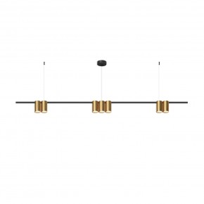 DK4063-BK+SG Подвесной светильник ORBIT, IP20, 7xGU10 LED до 15 Вт, черный + сатинированное золото, алюминий в Пойковском - poikovskii.ok-mebel.com | фото 3