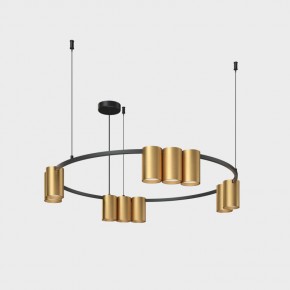 DK4065-BK+SG Подвесной светильник ORBIT , IP20, 10xGU10 LED до 15 Вт, черный + сатинированное золото, алюминий в Пойковском - poikovskii.ok-mebel.com | фото 2