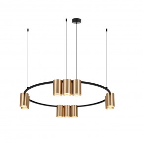 DK4065-BK+SG Подвесной светильник ORBIT , IP20, 10xGU10 LED до 15 Вт, черный + сатинированное золото, алюминий в Пойковском - poikovskii.ok-mebel.com | фото 3