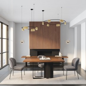DK4065-BK+SG Подвесной светильник ORBIT , IP20, 10xGU10 LED до 15 Вт, черный + сатинированное золото, алюминий в Пойковском - poikovskii.ok-mebel.com | фото 4