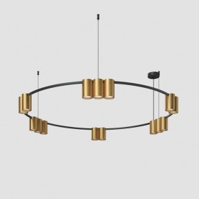 DK4067-BK+SG Подвесной светильник ORBIT, IP20, 15xGU10 LED, до 15 Вт, черный + сатинированное золото, алюминий в Пойковском - poikovskii.ok-mebel.com | фото 2