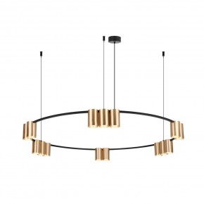 DK4067-BK+SG Подвесной светильник ORBIT, IP20, 15xGU10 LED, до 15 Вт, черный + сатинированное золото, алюминий в Пойковском - poikovskii.ok-mebel.com | фото 3