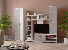 Гостиная Сидней-1 ЛДСП Белый/Ателье светлое в Пойковском - poikovskii.ok-mebel.com | фото