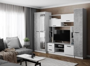 Гостиная СОЛО ЛДСП Белый /ЛДСП Ателье светлое в Пойковском - poikovskii.ok-mebel.com | фото
