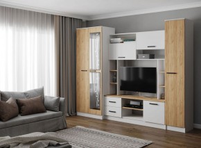 Гостиная СОЛО ЛДСП Белый /ЛДСП Дуб крафт золотой в Пойковском - poikovskii.ok-mebel.com | фото