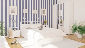 Камелия спальня № 7 Кровать 900 + Стол косметический + Зеркало + Комод, цвет белый, сп.м. 900х2000 мм., б/м, основание есть в Пойковском - poikovskii.ok-mebel.com | фото 5