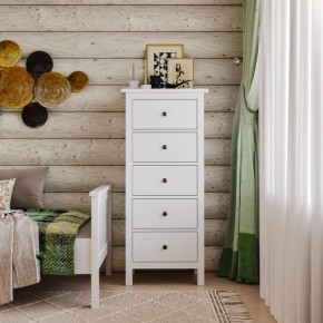 Комод 05 Кантри белый с пятью ящиками в Пойковском - poikovskii.ok-mebel.com | фото 4