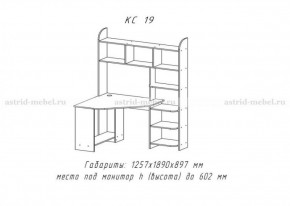Компьютерный стол №19 (Анкор темный) в Пойковском - poikovskii.ok-mebel.com | фото 3