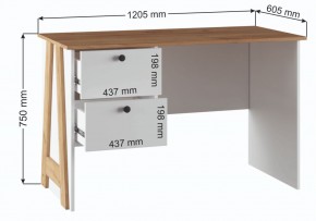 Компьютерный стол Теодора белый / крафт золотой в Пойковском - poikovskii.ok-mebel.com | фото 3