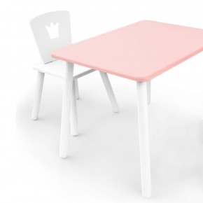 Комплект детской мебели стол и стул Корона (Розовый/Белый/Белый) в Пойковском - poikovskii.ok-mebel.com | фото
