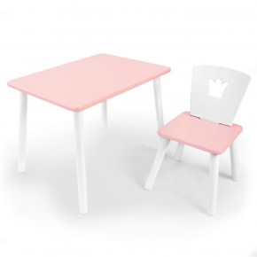 Комплект детской мебели стол и стул Корона (Розовый/Розовый/Белый) в Пойковском - poikovskii.ok-mebel.com | фото 1