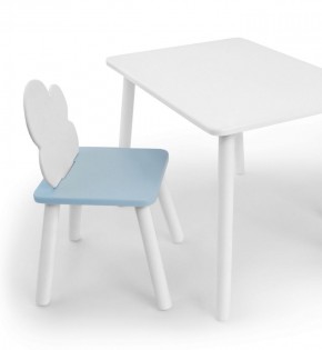 Комплект детской мебели стол и стул Облачко (Белый/Голубой/Белый) в Пойковском - poikovskii.ok-mebel.com | фото