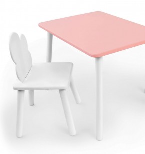 Комплект детской мебели стол и стул Облачко (Розывый/Белый/Белый) в Пойковском - poikovskii.ok-mebel.com | фото
