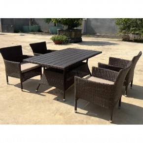 Комплект мебели из иск. ротанга AM-196B/T196 Brown 4Pcs (4+1) в Пойковском - poikovskii.ok-mebel.com | фото 3