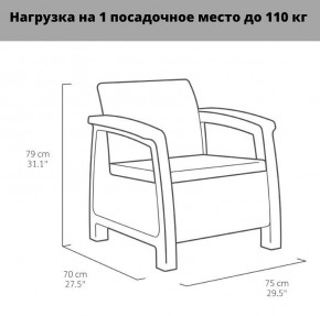 Комплект мебели Корфу Рест (Corfu Rest - without table) графит в Пойковском - poikovskii.ok-mebel.com | фото 3